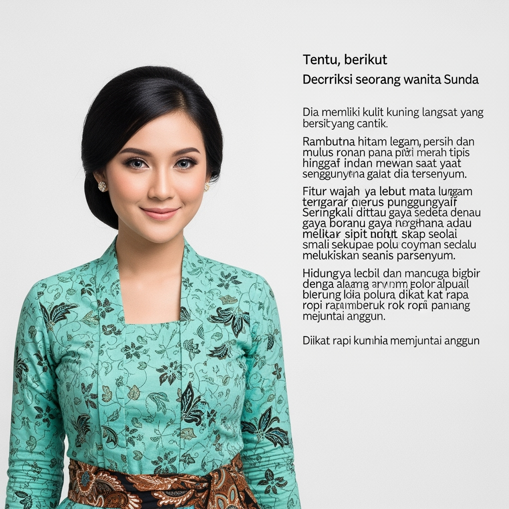 Gambar kreasi AI: Gambar seorang cewek sunda cantik
