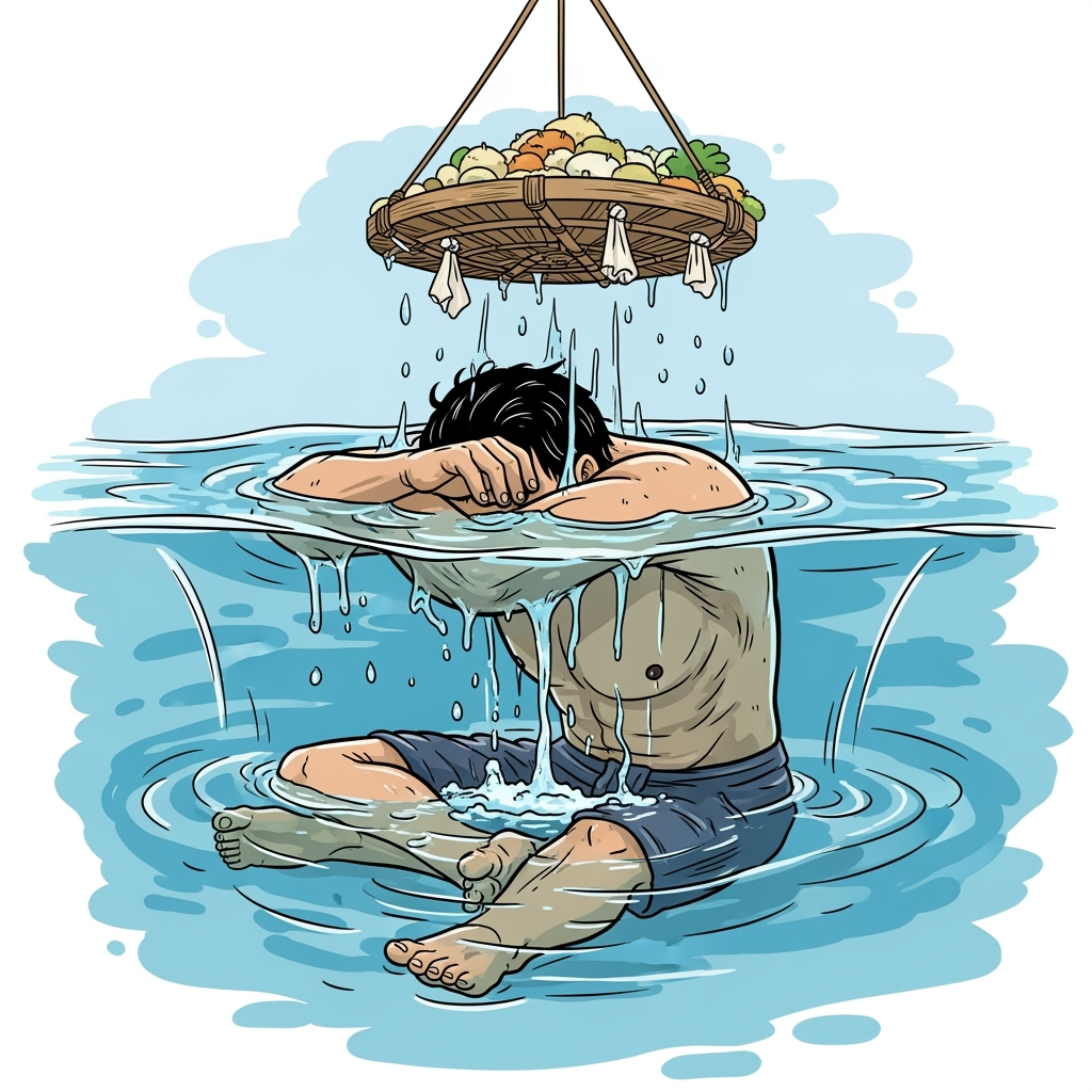 Gambar kreasi AI: sedang mandi shower