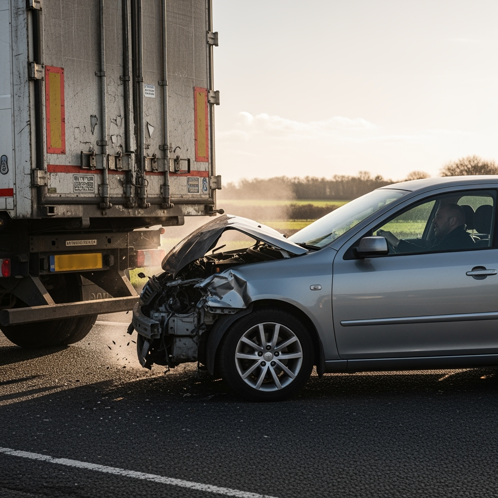 Postingan terkait: Create a scene car crash to lorry backside