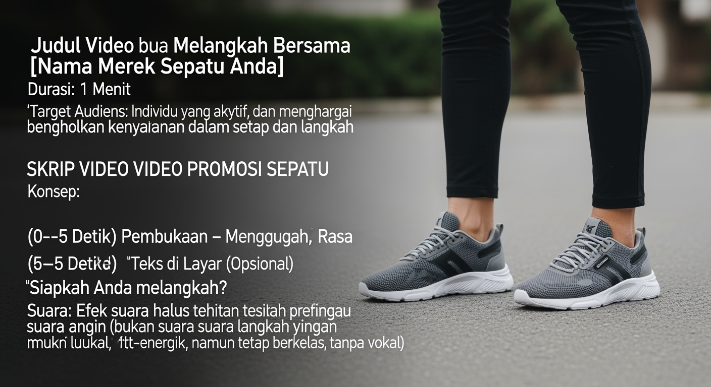 Gambar kreasi AI: Buat video promosi sepatu