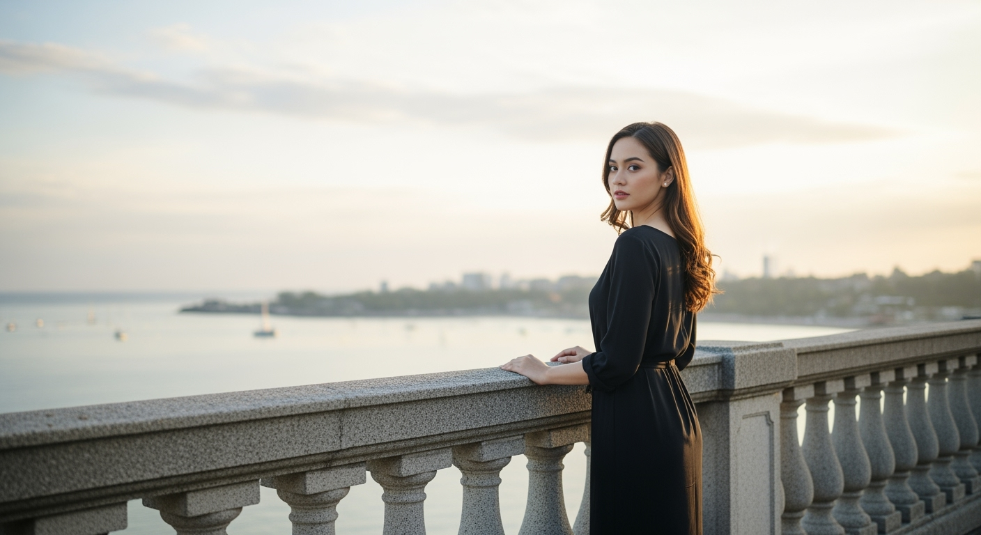 Gambar kreasi AI: Wanita cantik sedant berjalan